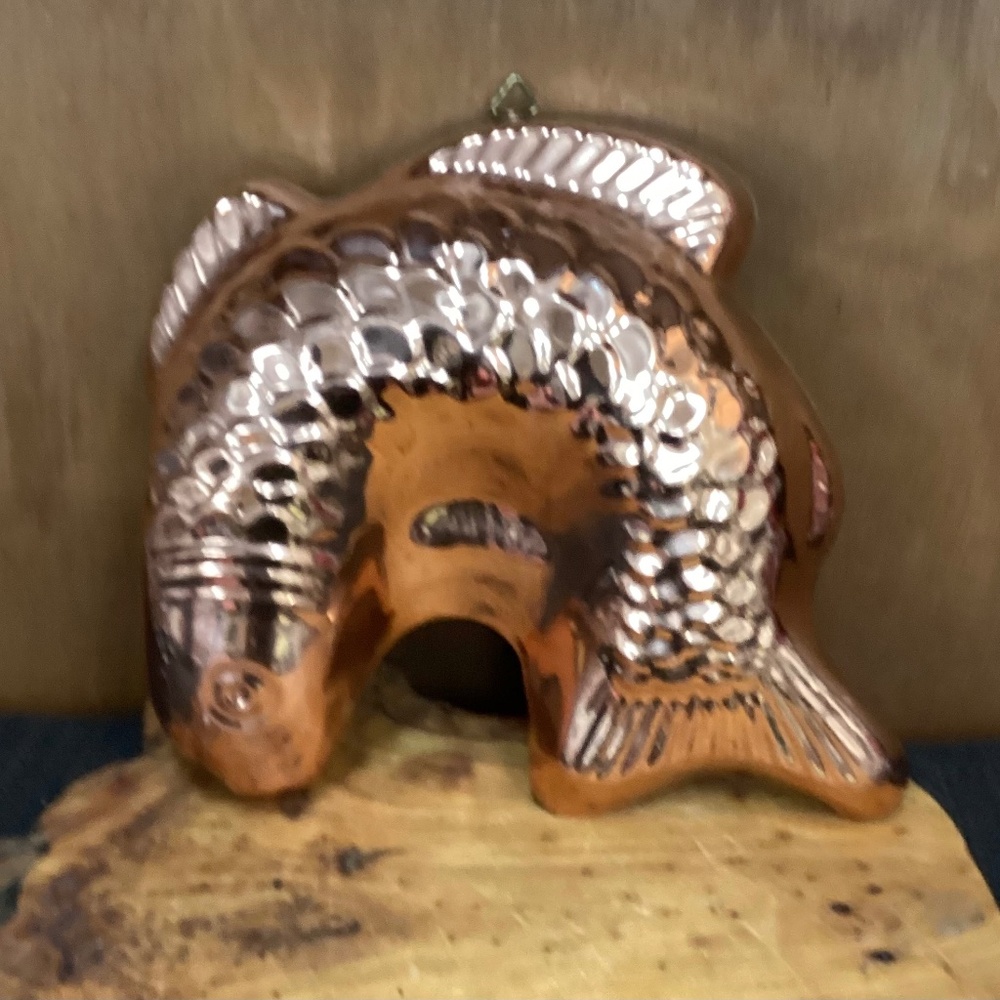 Vtg Copper Jumping Fish Salmon Tin Jello Mold Wall Decor Retro Wall Hanging